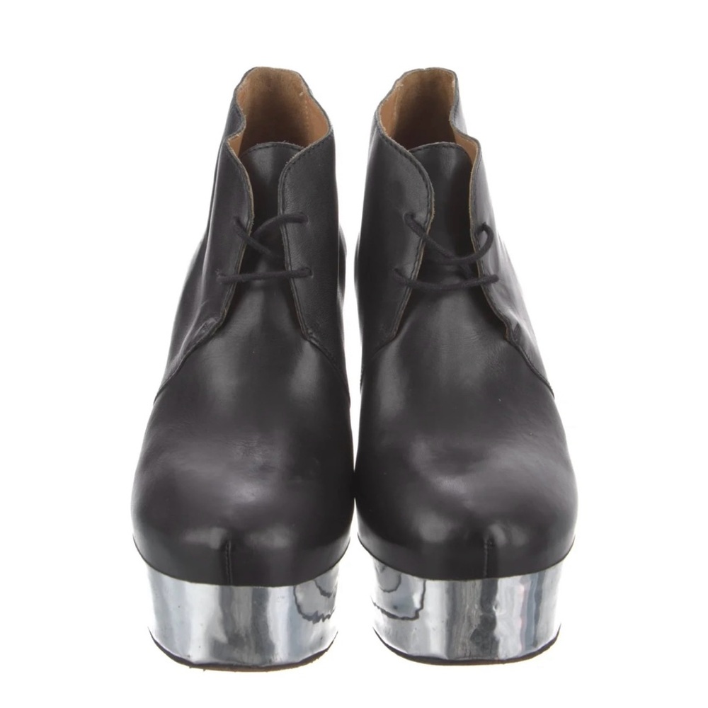 Acne Black Ankle Boots with Silver Platform